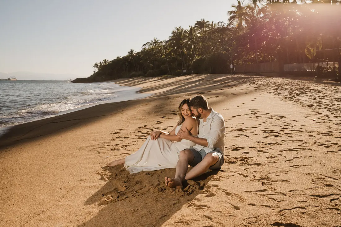 Casal em ensaio na praia